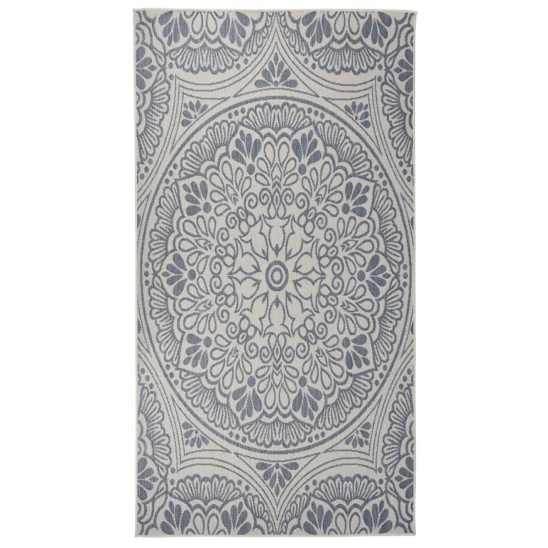 vidaXL Tappeto da Esterni a Tessitura Piatta 80x150 cm Motivo Blu vidaXL Tappeto da Esterni a Tessitura Piatta 80x150 cm Motivo Blu