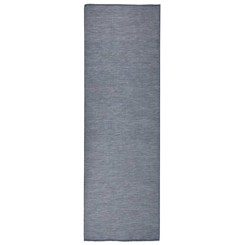 Tappeto da Esterni a Tessitura Piatta 80x250 cm Blu Tappeto da Esterni a Tessitura Piatta 80x250 cm Blu