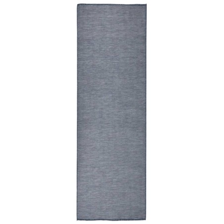 Tappeto da Esterni a Tessitura Piatta 80x250 cm Blu