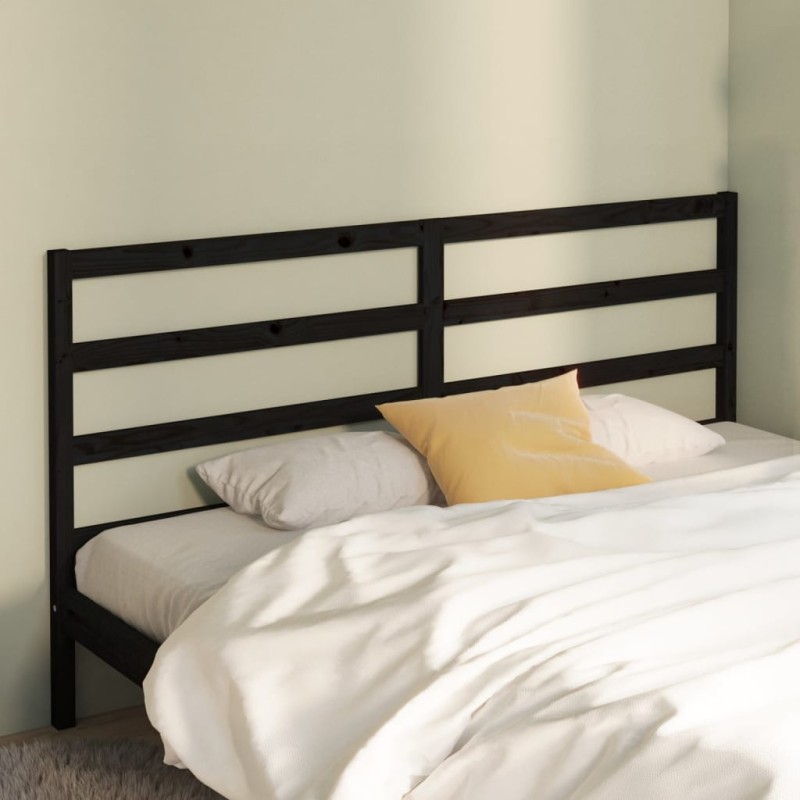 vidaXL Testiera per Letto Nera 186x4x100 cm in Legno Massello di Pino vidaXL Testiera per Letto Nera 186x4x100 cm in Legno Massello di Pino