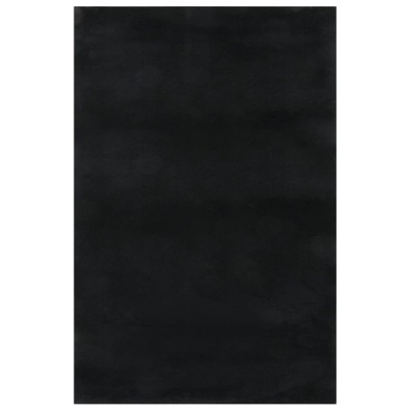 Tappeto Lavabile Soffice Pelo Corto 200x290 cm Antiscivolo Nero