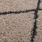 Tappeto Shaggy a Pelo Alto Beige e Antracite 140x200 cm Tappeto Shaggy a Pelo Alto Beige e Antracite 140x200 cm