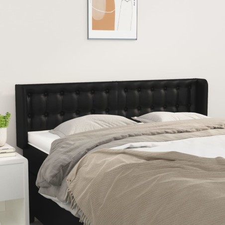 vidaXL Testiera ad Orecchio Nera 147x16x78/88 cm in Similpelle