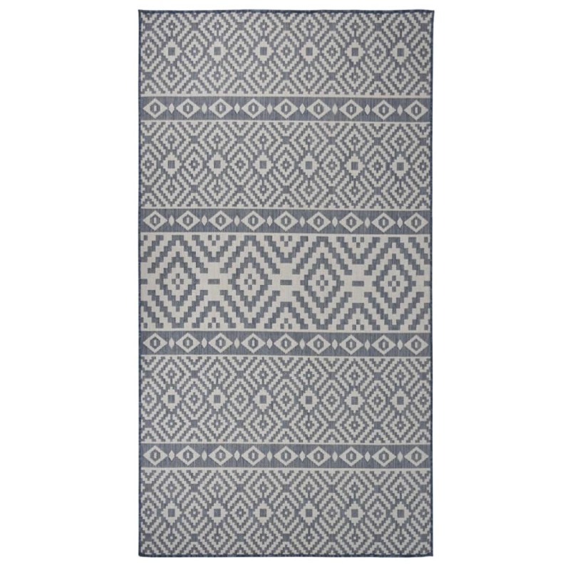 Tappeto da Esterni a Tessitura Piatta 80x150 cm Strisce Blu Tappeto da Esterni a Tessitura Piatta 80x150 cm Strisce Blu