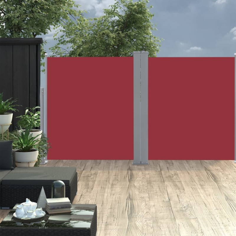 Tenda da Sole Laterale Retrattile 170x600 cm Rossa Tenda da Sole Laterale Retrattile 170x600 cm Rossa