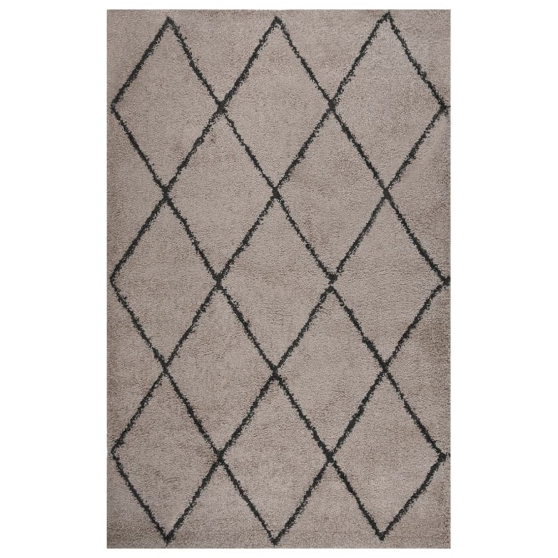 Tappeto Shaggy a Pelo Alto Beige e Antracite 200x290 cm Tappeto Shaggy a Pelo Alto Beige e Antracite 200x290 cm