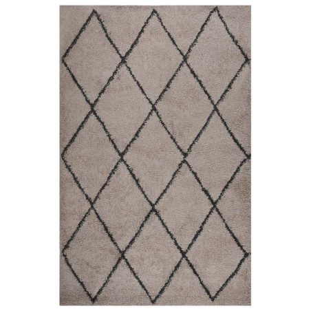 Tappeto Shaggy a Pelo Alto Beige e Antracite 200x290 cm