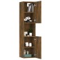 Armadietto Bagno Rovere Fumo 30x30x130 cm in Legno Multistrato