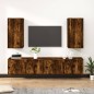 Set di Mobili Porta TV 4 pz Rovere Fumo in Legno Multistrato Set di Mobili Porta TV 4 pz Rovere Fumo in Legno Multistrato