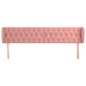 Testiera ad Orecchio Rosa 183x23x78/88 cm in Velluto