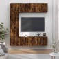 Set di Mobili Porta TV 7 pz Rovere Fumo in Legno Multistrato Set di Mobili Porta TV 7 pz Rovere Fumo in Legno Multistrato