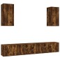 Set di Mobili Porta TV 6 pz Rovere Fumo in Legno Multistrato Set di Mobili Porta TV 6 pz Rovere Fumo in Legno Multistrato