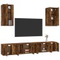 Set di Mobili Porta TV 6 pz Rovere Fumo in Legno Multistrato Set di Mobili Porta TV 6 pz Rovere Fumo in Legno Multistrato