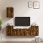 Set di Mobili Porta TV 5 pz Rovere Fumo in Legno Multistrato Set di Mobili Porta TV 5 pz Rovere Fumo in Legno Multistrato