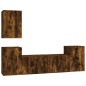 Set di Mobili Porta TV 5 pz Rovere Fumo in Legno Multistrato Set di Mobili Porta TV 5 pz Rovere Fumo in Legno Multistrato