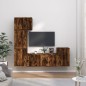 Set di Mobili Porta TV 5 pz Rovere Fumo in Legno Multistrato Set di Mobili Porta TV 5 pz Rovere Fumo in Legno Multistrato
