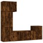 Set di Mobili Porta TV 5 pz Rovere Fumo in Legno Multistrato Set di Mobili Porta TV 5 pz Rovere Fumo in Legno Multistrato