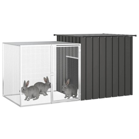 vidaXL Gabbia per Conigli Antracite 200x91x100 cm Acciaio Zincato