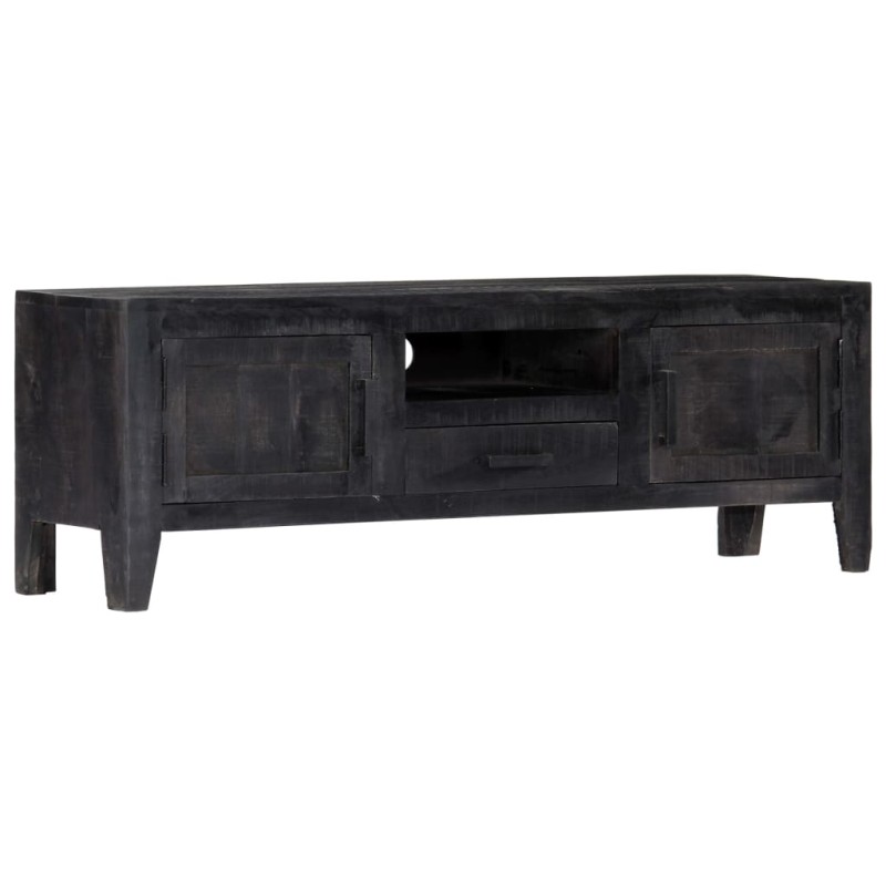 Mobile Porta TV Nero 118x30x40 cm in Legno Massello di Mango Mobile Porta TV Nero 118x30x40 cm in Legno Massello di Mango