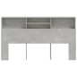 Testiera con Scomparti Grigio Cemento 180x19x103,5 cm Testiera con Scomparti Grigio Cemento 180x19x103,5 cm