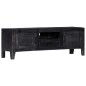 Mobile Porta TV Nero 118x30x40 cm in Legno Massello di Mango Mobile Porta TV Nero 118x30x40 cm in Legno Massello di Mango