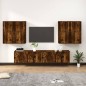 Set di Mobili Porta TV 6 pz Rovere Fumo in Legno Multistrato Set di Mobili Porta TV 6 pz Rovere Fumo in Legno Multistrato