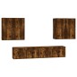 Set di Mobili Porta TV 6 pz Rovere Fumo in Legno Multistrato Set di Mobili Porta TV 6 pz Rovere Fumo in Legno Multistrato