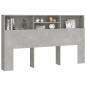 Testiera con Scomparti Grigio Cemento 180x19x103,5 cm Testiera con Scomparti Grigio Cemento 180x19x103,5 cm