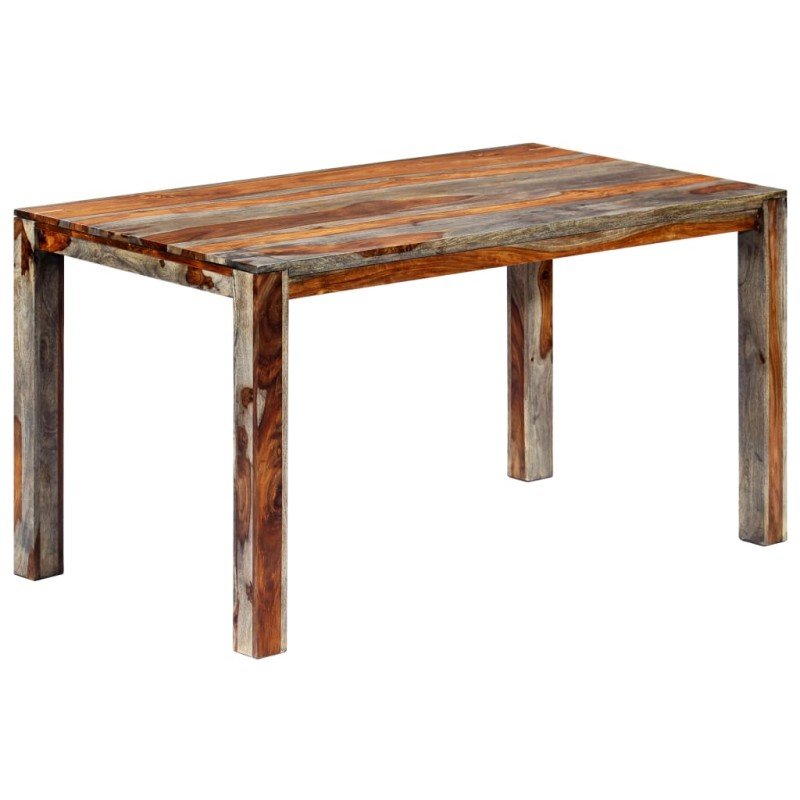 Tavolo da Pranzo Grigio 140x70x76cm Legno Massello di Sheesham