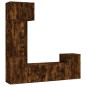 Set di Mobili Porta TV 5 pz Rovere Fumo in Legno Multistrato Set di Mobili Porta TV 5 pz Rovere Fumo in Legno Multistrato