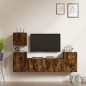 Set di Mobili Porta TV 5 pz Rovere Fumo in Legno Multistrato Set di Mobili Porta TV 5 pz Rovere Fumo in Legno Multistrato