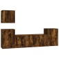 Set di Mobili Porta TV 5 pz Rovere Fumo in Legno Multistrato Set di Mobili Porta TV 5 pz Rovere Fumo in Legno Multistrato