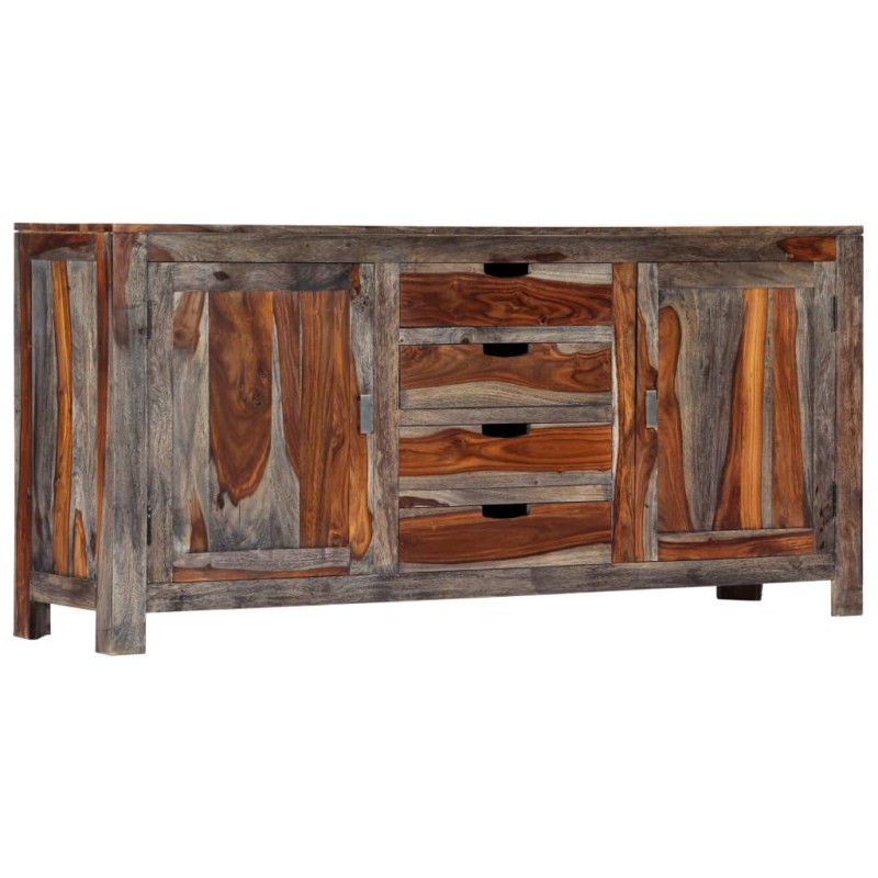 Credenza Grigia 160x40x75 cm Legno Massello di Sheesham Credenza Grigia 160x40x75 cm Legno Massello di Sheesham