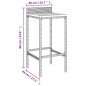 Set Bar Giardino 9pz Grigio Polyrattan e Legno Massello Acacia