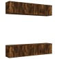 Set di Mobili Porta TV 6 pz Rovere Fumo in Legno Multistrato Set di Mobili Porta TV 6 pz Rovere Fumo in Legno Multistrato