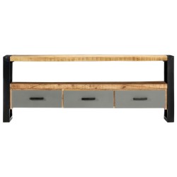 Mobile Porta TV 130x30x50 cm in Legno Massello di Mango