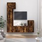 Set di Mobili Porta TV 5 pz Rovere Fumo in Legno Multistrato Set di Mobili Porta TV 5 pz Rovere Fumo in Legno Multistrato