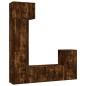Set di Mobili Porta TV 5 pz Rovere Fumo in Legno Multistrato Set di Mobili Porta TV 5 pz Rovere Fumo in Legno Multistrato