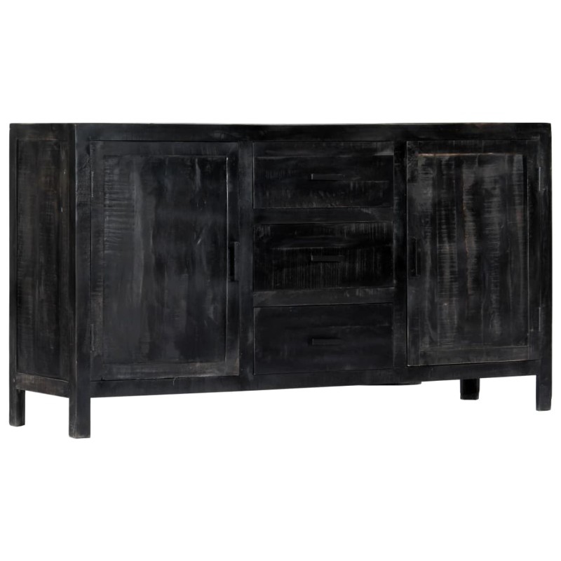 vidaXL Credenza Nera 147x40x80 cm Legno Massello di Mango vidaXL Credenza Nera 147x40x80 cm Legno Massello di Mango