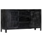 vidaXL Credenza Nera 147x40x80 cm Legno Massello di Mango vidaXL Credenza Nera 147x40x80 cm Legno Massello di Mango