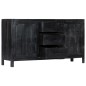 vidaXL Credenza Nera 147x40x80 cm Legno Massello di Mango vidaXL Credenza Nera 147x40x80 cm Legno Massello di Mango