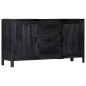 vidaXL Credenza Nera 147x40x80 cm Legno Massello di Mango vidaXL Credenza Nera 147x40x80 cm Legno Massello di Mango