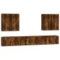 Set Mobili Porta TV 8 pz Rovere Fumo in Legno Multistrato Set Mobili Porta TV 8 pz Rovere Fumo in Legno Multistrato