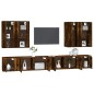 Set Mobili Porta TV 8 pz Rovere Fumo in Legno Multistrato Set Mobili Porta TV 8 pz Rovere Fumo in Legno Multistrato
