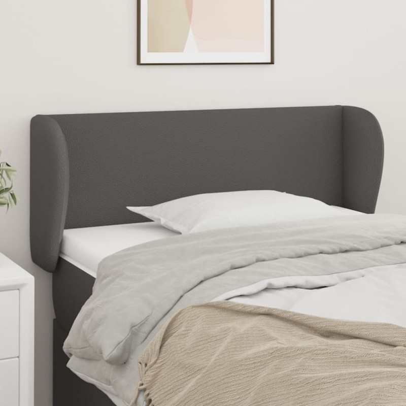 Testiera ad Orecchio Grigia 103x23x78/88 cm in Similpelle Testiera ad Orecchio Grigia 103x23x78/88 cm in Similpelle