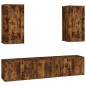 Set di Mobili Porta TV 5 pz Rovere Fumo in Legno Multistrato Set di Mobili Porta TV 5 pz Rovere Fumo in Legno Multistrato