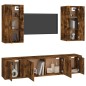 Set di Mobili Porta TV 5 pz Rovere Fumo in Legno Multistrato Set di Mobili Porta TV 5 pz Rovere Fumo in Legno Multistrato