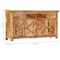 Credenza con 4 Cassetti 160x40x85 cm Legno Massello di Mango Credenza con 4 Cassetti 160x40x85 cm Legno Massello di Mango
