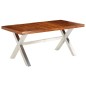 Set Tavolo da Pranzo 7 pz Legno Massello di Acacia e Sheesham Set Tavolo da Pranzo 7 pz Legno Massello di Acacia e Sheesham
