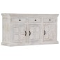 Credenza Bianca 140x40x74 cm in Legno Massello di Mango Credenza Bianca 140x40x74 cm in Legno Massello di Mango